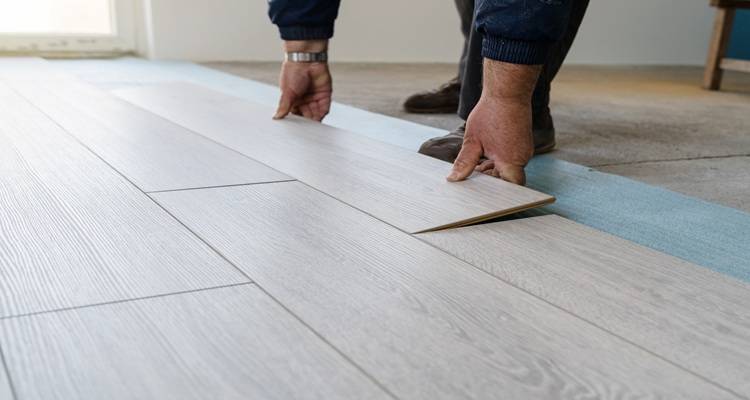 laminate being laid