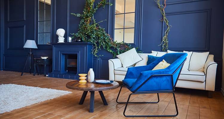 blue living room