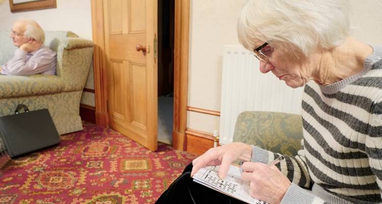 older couple in living room